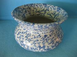  Blue Spongeware Spitoon