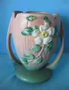 Roseville White Rose Vase