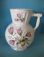 English Ironstone Thistle Rose Pitcher