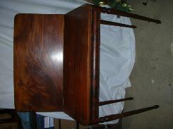 Early Walnut Round Top Game Table 