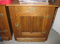 Oak 'White Clad' Ice Box Cabinets