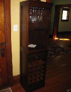 Tall 6' Walnut Wine Cabinet
