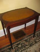 Pair of Walnut Leather Top Stands