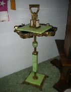 Deco Onyx & Brass Smoking Stand