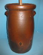Rare Brown Glaze 5gal Churn w/lid