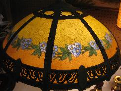  Reverse Floral Painted Paneled Table Lamp 