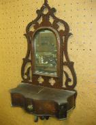 Oak Carved Hanging Shaving Mirror 