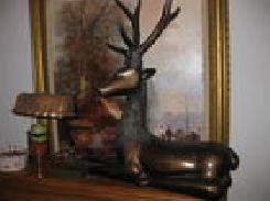Contemporary Bronze Resting Stags