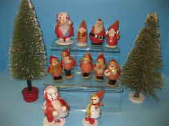 German & Japan Felt Santa Clauses 
