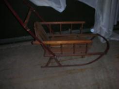 Oak Childs Push Sleigh