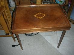 Walnut Inlaid Tea Service Stand/Tray