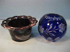 Imperial Glass Purple Slag Dish 
