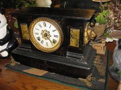 Ansonia Marbleized Iron Case Clock