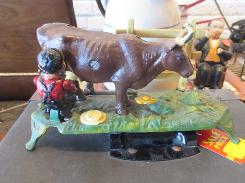 Milk Cow Cast Iron Mechanical Bank