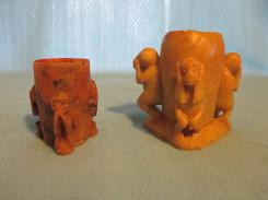 Three Monkeys Soapstone Toothpicks