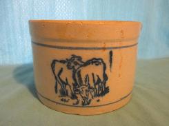 Cobalt Dairy Cow Butter Crock