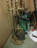 Ornate Brass Fireplace Set