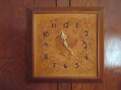 Burnt Wood Eagle Wall Clock 