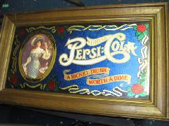 Pepsi Reverse on Glass Mirror Sign