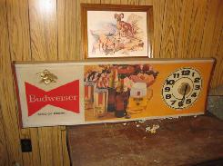   Budweiser Lighted Clock Sign