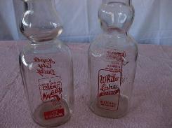 White Lake Dairy Cream Top Quart Milk Bottle