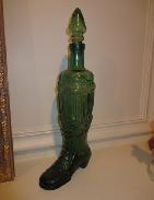 Green Victorian Boot Decanter 