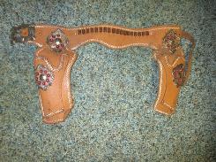 Child's Leather Cap Gun Holster Belt 