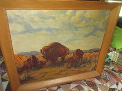 Haverstik 'Buffalo' Oil-on-Hardboard