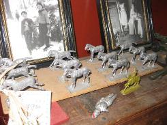 Pewter Horse & Cannon Figures Set