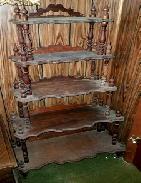 Walnut Victorian Scallop Curio Shelf 