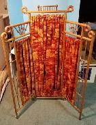   Child Size Oak Scroll Stick & Ball Dressing Screen 
