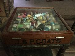J & P Coates Oak County Store Oak Spool Case