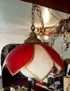 Red & White Shade Bar Lamp 
