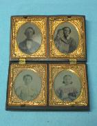 4 Panel Daguerreotype Family  