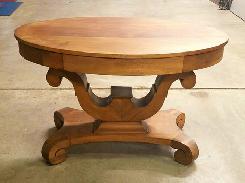 Mahogany Empire 1860 Oval Parlor Table