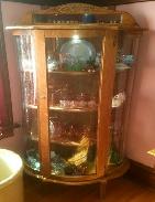 Oak Round Glass China Cabinet