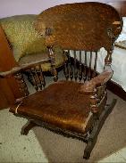 Oak Roll Seat Platform Rocker