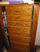 Oak 8-Drawer Jewelry Case