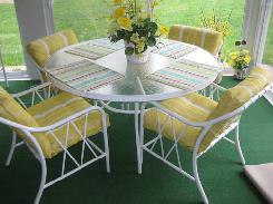 White Tubular Patio Set
