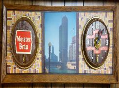 Meister Brau Petronas Towers Lighted Bar Clock