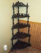 Victorian Walnut Graduated Corner Shelf 