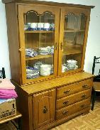 Modern Maple Step Back China Hutch 