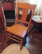 Oak Arts & Crafts Cane Seat Sewing Rocker