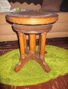 Walnut Pillar Organ Stool