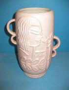 Red Wing Art Pottery Face Vase