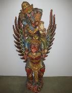 Garuda Polychrome Wood Statue