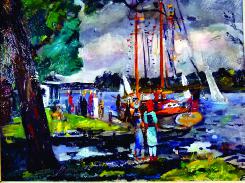        Francis Chapin (1899-1965) Sailboat Race Painting