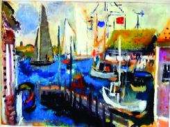     Francis Chapin (1899-1965) Gray Sail-Edgartown Painting