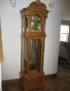  Ornate Oak Grandfather Clock by Ridgeway