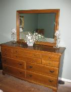Maple Early American Dresser w/ Mirror